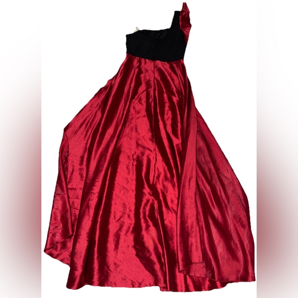Smilprince Asymmetrical Neck High Slit FloorLength Gown Burgundy Size XL 12 - 14 - Picture 12 of 16